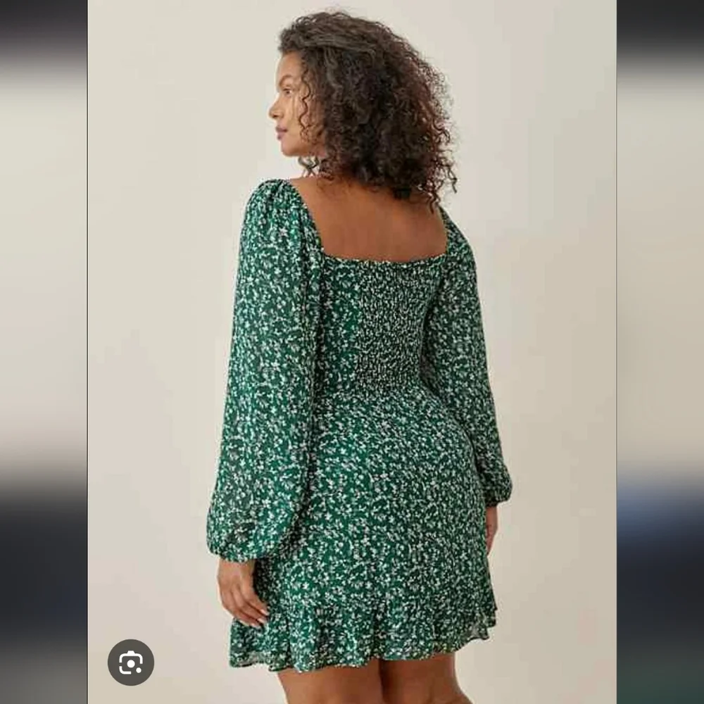 Reformation Cammi Forest Green Plus Size Dress. Dainty Floral Pattern. Size 22 - Picture 6 of 12